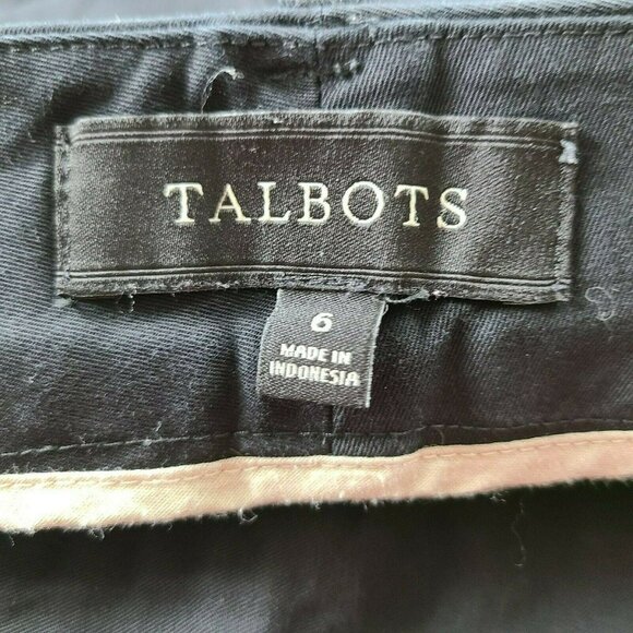 Talbots Shorts Womens Size 6 Black Midi Chinos Khakis Flat Front Casual - Picture 3 of 4